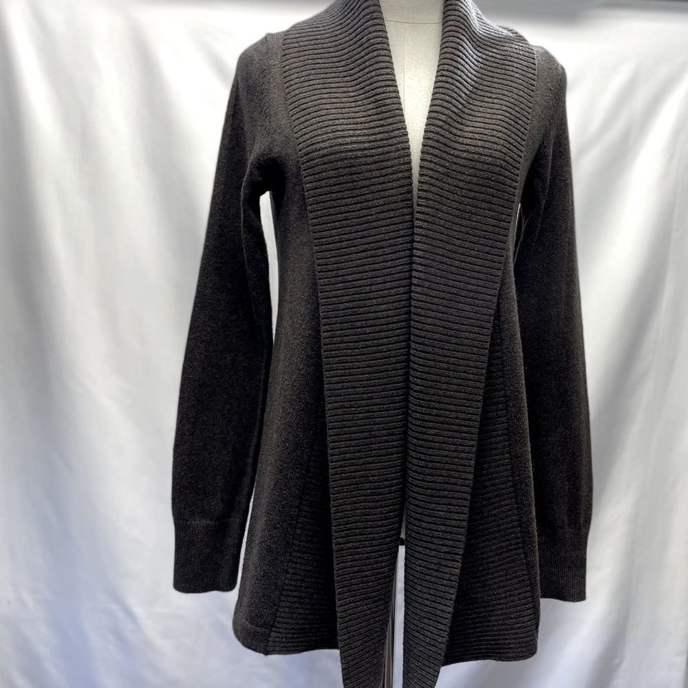 Lands’ End Open Front Cardigan Brown Sz Small (6-8)